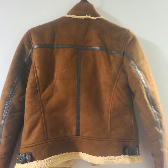 Zara Suede Sherpa-lined jacket - Picture 4 of 8